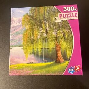 Secret Paradise Weeping Willow Lake Swing 300 Piece Puzzle Sure Lox NEW